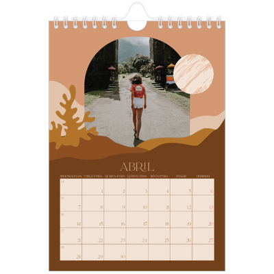 Calendário A5 — Montanhas neutras [Abril]