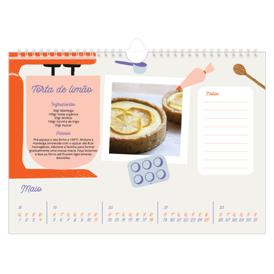 Calendário A4 horizontal — Receitas do ano [capa]