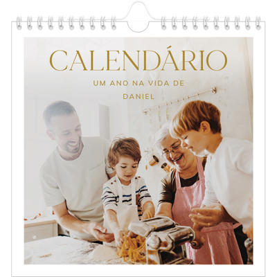 Calendário quadrado — Texto dourado grande [capa]