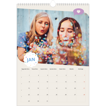 Calendário fotográfico A3 — Aniversário icónico