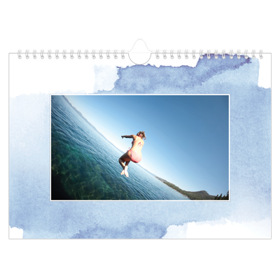 Calendário A4 horizontal — Fundos de aquarela [capa]