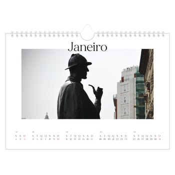 Calendário de Fotografias A4 Paisagem — O meu diário de viagem