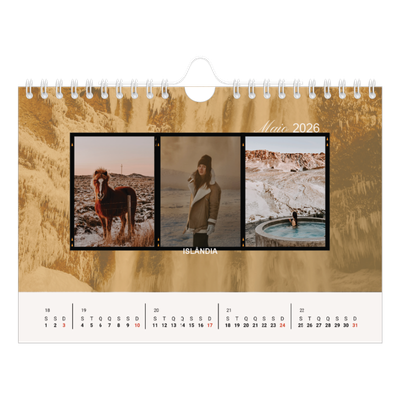Calendário A5 horizontal — Aventura e desejo de viajar [capa]