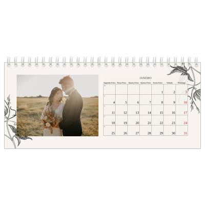 Calendários de mesa — Tinta e hera [Janeiro]