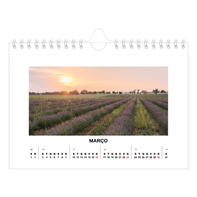 Calendário A5 horizontal — Fotografia simples [Março]