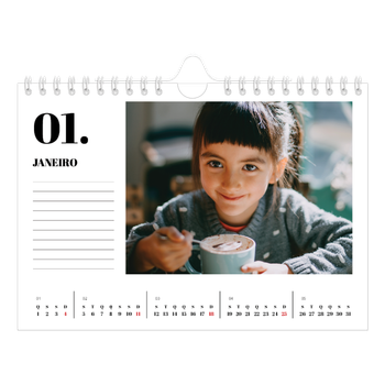 Calendário de Fotografias A5 Paisagem — Serif e momentos