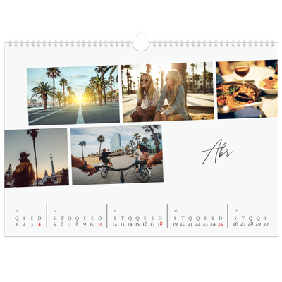 Calendário A3 Horizontal — Férias na cidade [Abril]