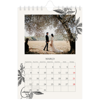 Calendário A5 — Tinta e hera [Março]