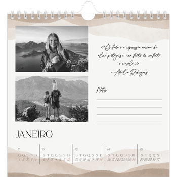 Calendário fotográfico quadrado — Citações de bem-estar
