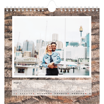 Calendário quadrado — Casca de árvore [Março]