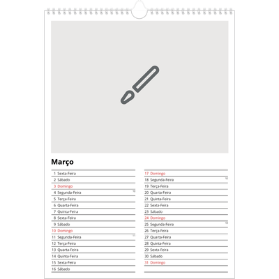 Calendário A3 — Desenhe o seu próprio produto [Março]