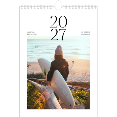 Calendário fotográfico A4 — Pôr do sol surfista [capa]