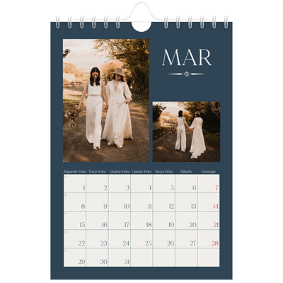 Calendário A5 — Ardósia e serifas [Março]