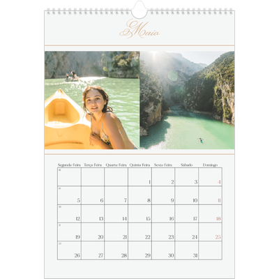 Calendário A3 — Faixa de script dourada [capa]