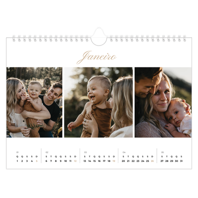 Calendário A4 horizontal — Caixas de tiras fotográficas [Janeiro]