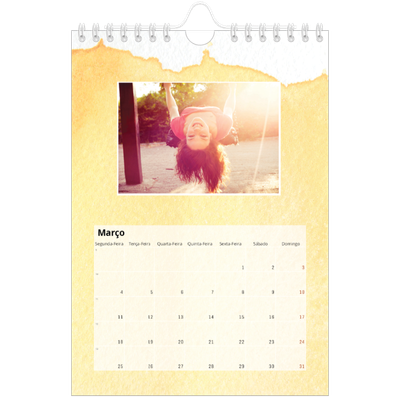 Calendário A5 — Fundos de aquarela [Março]