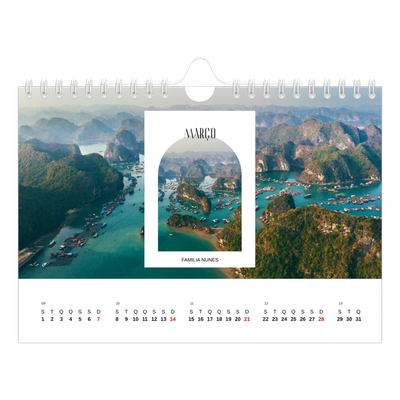 Calendário A5 horizontal — O arco aberto [Março]