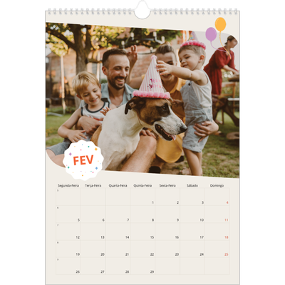 Calendário A3 — Aniversário icónico [Fevereiro]