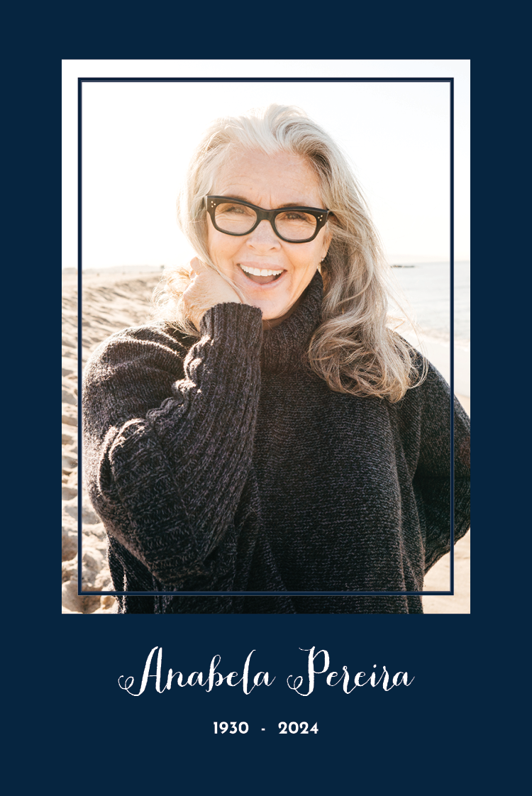 Cartões de agradecimento — Memorial em azul escuro