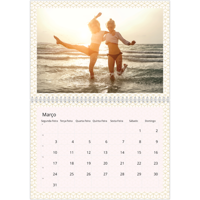 Calendário A4 duplo — Geométrico [Março]