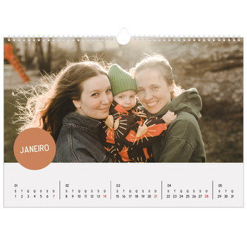 Calendário fotográfico horizontal A3 — Autocolante de fotografia