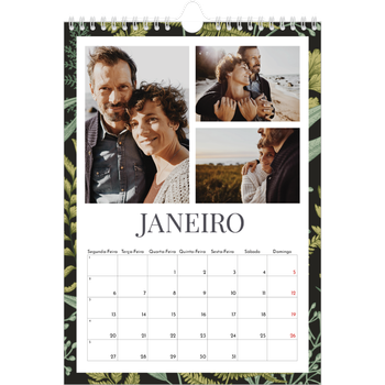 Calendário fotográfico A4 — Papéis de parede florais