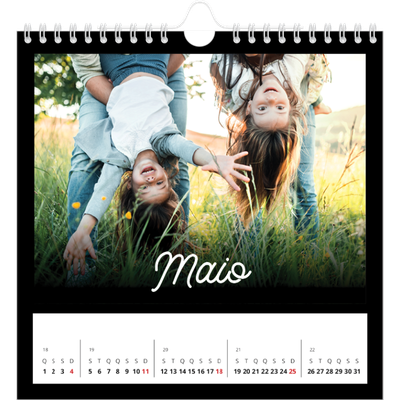 Calendário quadrado — Preto mínimo [capa]