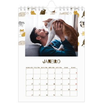 Calendário A5 — Gatinho brincalhão