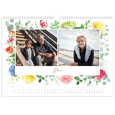 Calendário A3 Horizontal — Flores tradicionais [capa]
