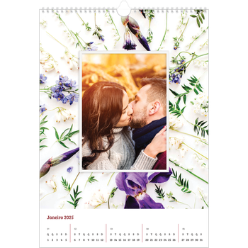 Calendário fotográfico A3 — Molduras de flores