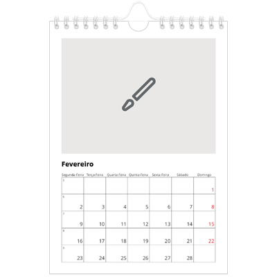 Calendário A5 — Desenhe o seu próprio produto [Fevereiro]