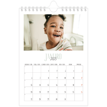 Calendário A5 — Tipografia mista