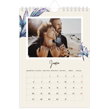 Calendário A5 — Flores pintadas