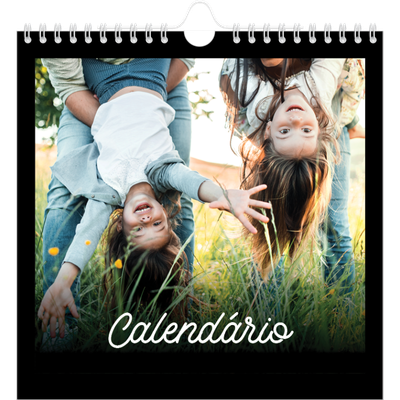 Calendário quadrado — Preto mínimo [capa]