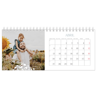 Calendários de mesa — Motivo floral [Abril]