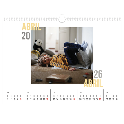 Calendário A3 Horizontal — Tipo de casal [Abril]