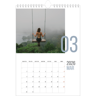 Calendário fotográfico A4 — Número de meses [Março]