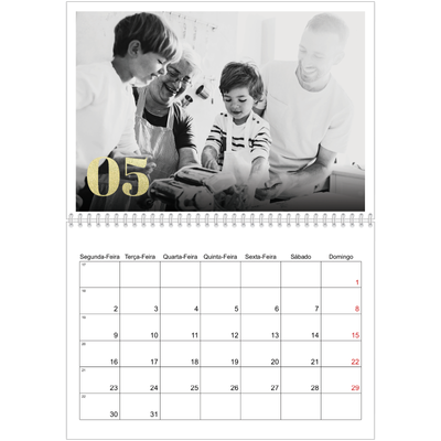 Calendário A4 duplo — Números grandes com purpurinas [capa]