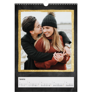 Calendário fotográfico A3 — Molduras com purpurinas