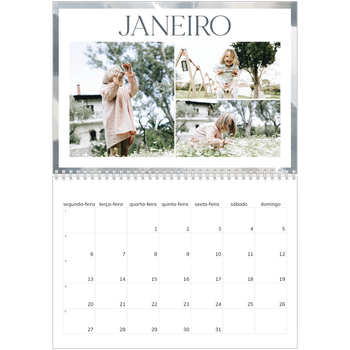 Calendário fotográfico duplo A4 — Efeito de pincel