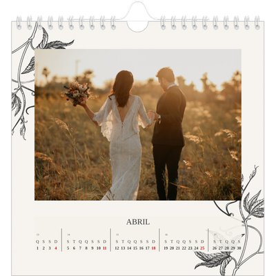 Calendário quadrado — Tinta e hera [Abril]
