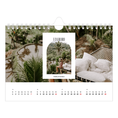 Calendário A5 horizontal — O arco aberto [Fevereiro]