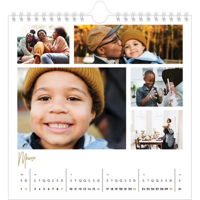 Calendário quadrado — Texto para rabiscar [Março]