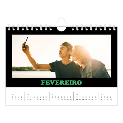 Calendário A5 horizontal — Tipo divertido [Fevereiro]