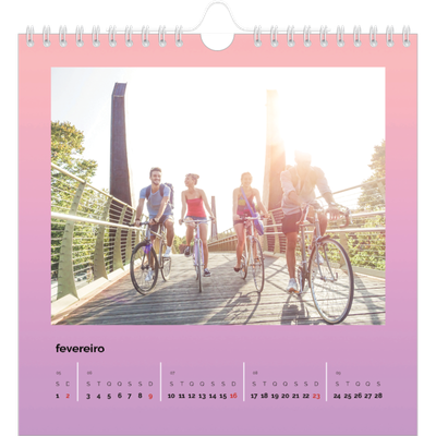 Calendário quadrado — Tons pastel [Fevereiro]