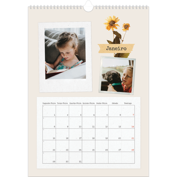 Calendário fotográfico A3 — Álbum de recortes vintage