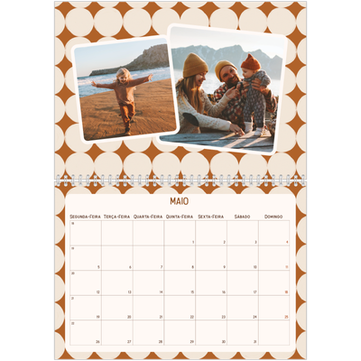Calendário A4 duplo — Padrões retro [capa]