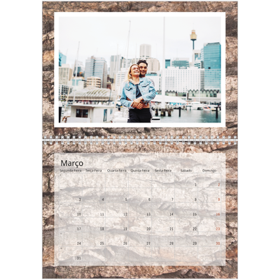 Calendário A4 duplo — Casca de árvore [Março]