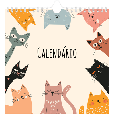 Calendário quadrado — Patas de gato e rabiscos [capa]