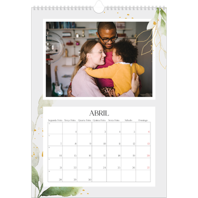 Calendário A3 — Salpicos florais [Abril]